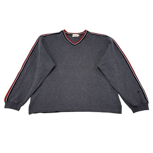 Vintage J Crew Sweater Mens Size XL‎ Gray V Neck Pullover 90s 2000s Retro Street - Picture 1 of 9
